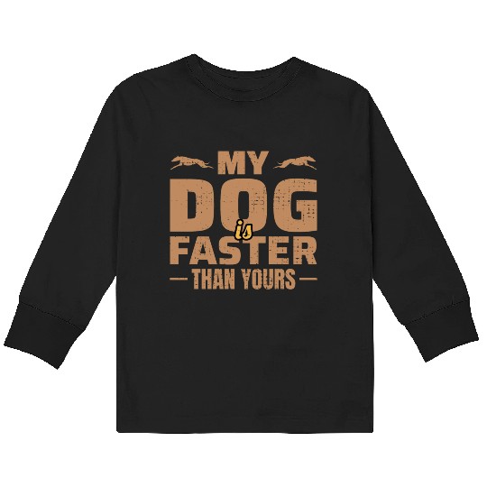 Greyhound Racing Dog Pet Race Animal Racer Kids Long Sleeve T Shirts