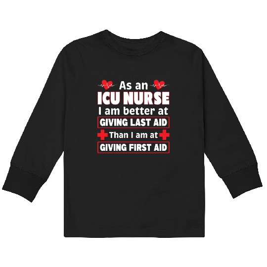 Funny ICU Nurse Kids Long Sleeve T Shirts