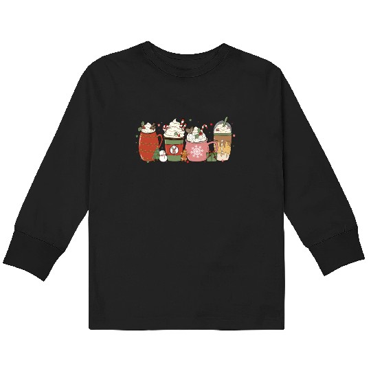 Hot Chocolate Cup Peppermint Mocha Kids Long Sleeve T Shirts