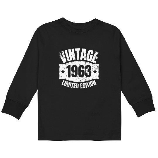 60 Years Vintage 1963 Retro 60th Birthday Kids Long Sleeve T Shirts