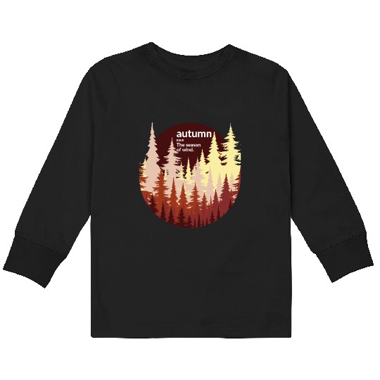Autumn Forest Sun Kids Long Sleeve T Shirts