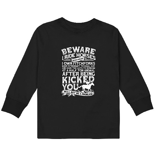 Horse Racing Equestrian Horseback Horse Racer Kids Long Sleeve T Shirts