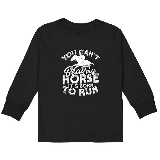 Horse Racing Equestrian Horseback Horse Racer Kids Long Sleeve T Shirts