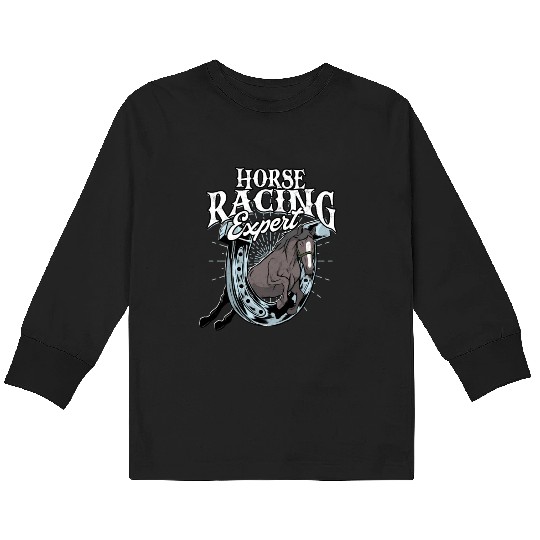 Horse Racing Equestrian Horseback Horse Racer Kids Long Sleeve T Shirts