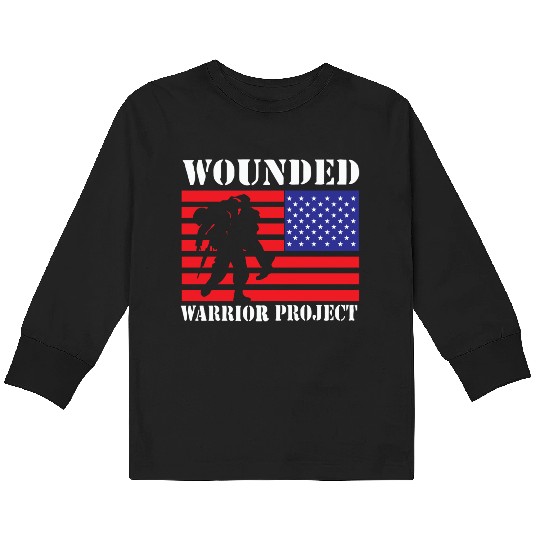 Wounded Warrior Project Us Flag Kids Long Sleeve T Shirts