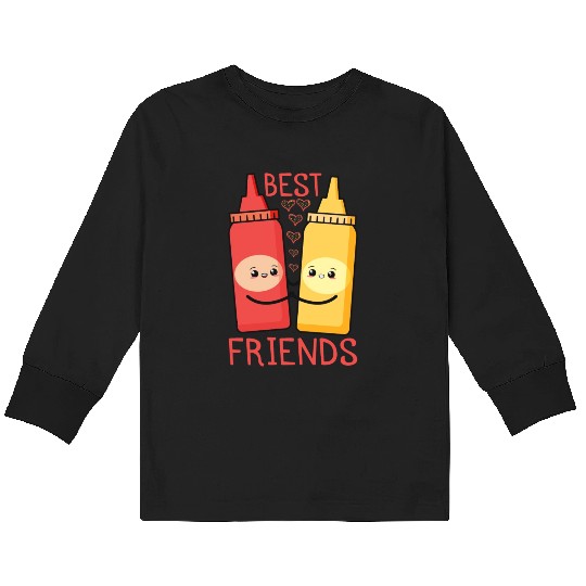Ketchup Mustard Best Friends Forever Kids Long Sleeve T Shirts