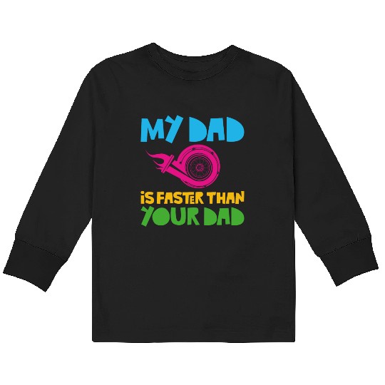 Drag Racing Race Car Dad Son Kids Long Sleeve T Shirts