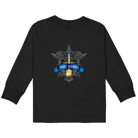 Saint Michael Patron Saint of Police Officers Cath Kids Long Sleeve T Shirts
