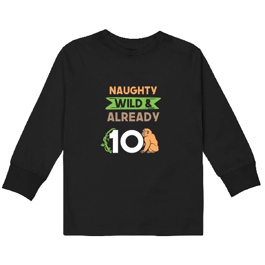Gift 10 years birthday girl boy Ape Monkey Kids Long Sleeve T Shirts