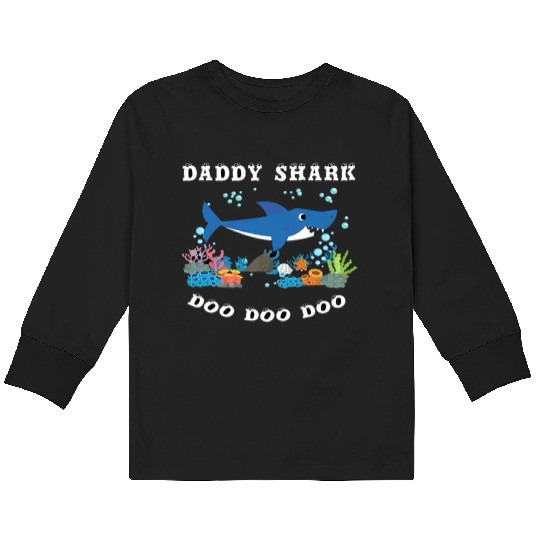 Shark Daddy - Father's Day Gift Kids Long Sleeve T Shirts
