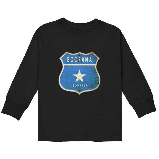 Boorama Somalia coat of arms flag design Kids Long Sleeve T Shirts