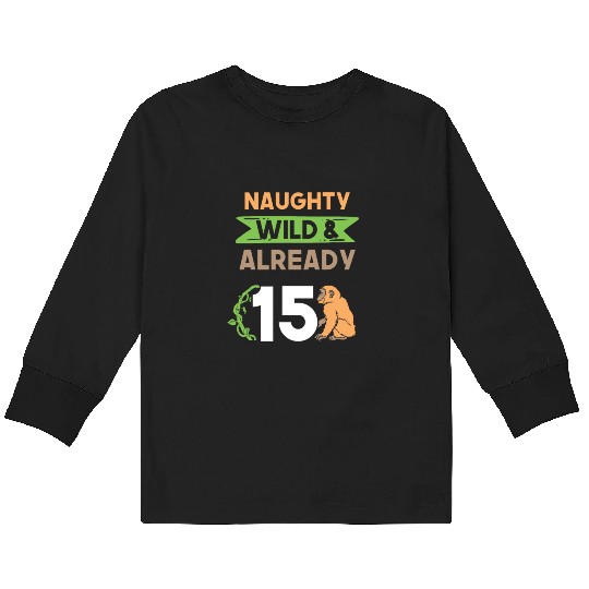 Gift 15 years birthday girl boy Ape Monkey Kids Long Sleeve T Shirts