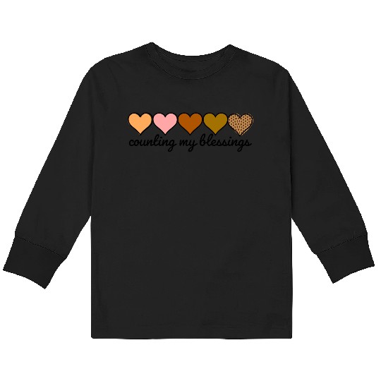 Counting my blessings Christian Kids Long Sleeve T Shirts