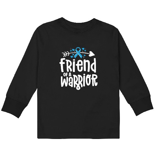 Friend Of A Warrior Support Team Prostate Cancer Kids Long Sleeve T Shirts