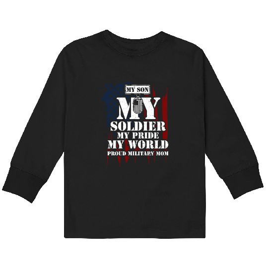 My Son My Soldier My Pride My Wo... Kids Long Sleeve T Shirts