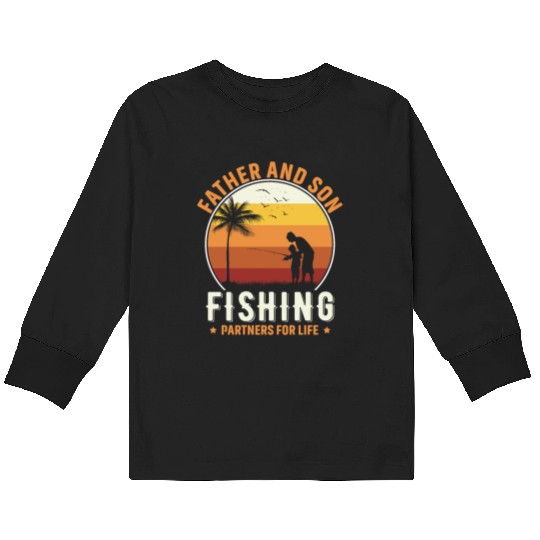 Father and son fishing partners for life Kids Long Sleeve T Shirts