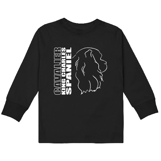 Cavalier King Charles Spaniel Profile dog mom Kids Long Sleeve T Shirts