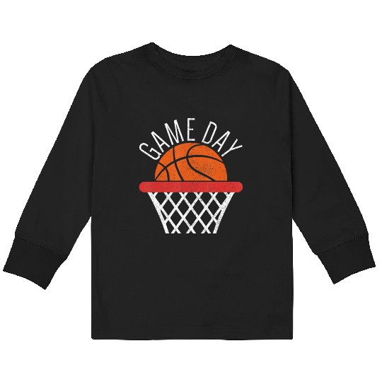 Game Day Basketball Lover Basketball Player Kids Long Sleeve T Shirts