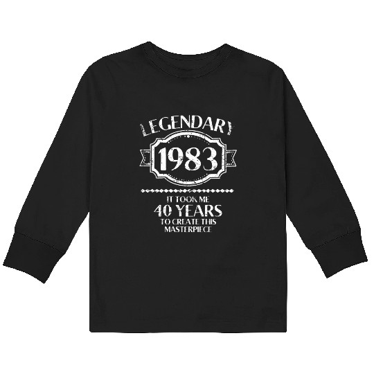 40th Birthday Vintage 1983 Kids Long Sleeve T Shirts