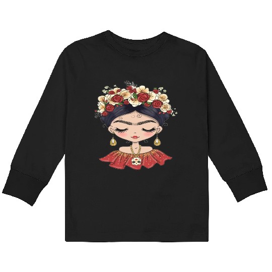 Frida Kahlo Kids Long Sleeve T Shirts