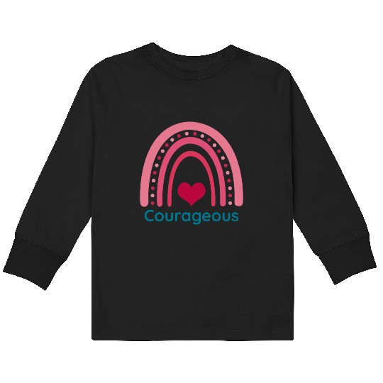 Courageous Viva Magenta Boho Rainbow Kids Long Sleeve T Shirts