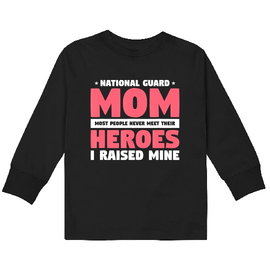 National Guard Mom Lovely Mother Family Military Kids Long Sleeve T Shirts
