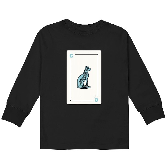 Cat Playing card Cat Lovers Gift Kids Long Sleeve T Shirts
