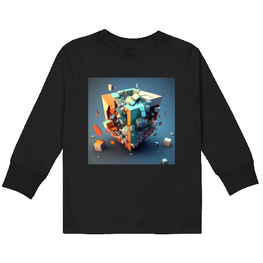 Voxel art Kids Long Sleeve T Shirts