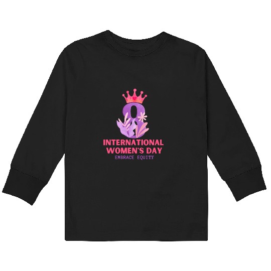 International Women's Day Embrace Equity 2023 Kids Long Sleeve T Shirts