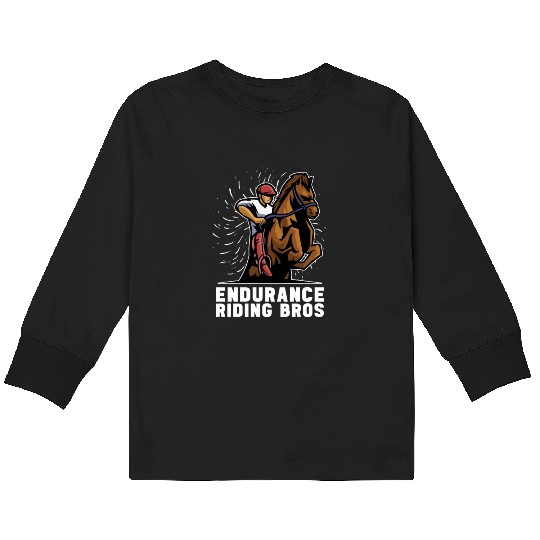 Horse Riding Bros Endurance Riding Kids Long Sleeve T Shirts