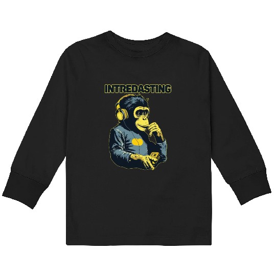Intredasting Beats - Interesting Monkey Ape Kids Long Sleeve T Shirts