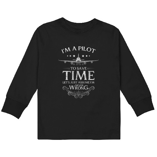 Pilot Aviator Glider Pilots Kids Long Sleeve T Shirts