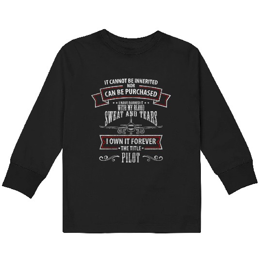 Airplane Aviator Glider Pilots Kids Long Sleeve T Shirts