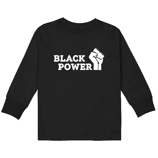 Black Power Kids Long Sleeve T Shirts