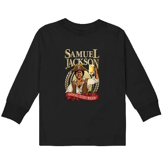 Raise a Glass with Samuel L Jackson Kids Long Sleeve T Shirts