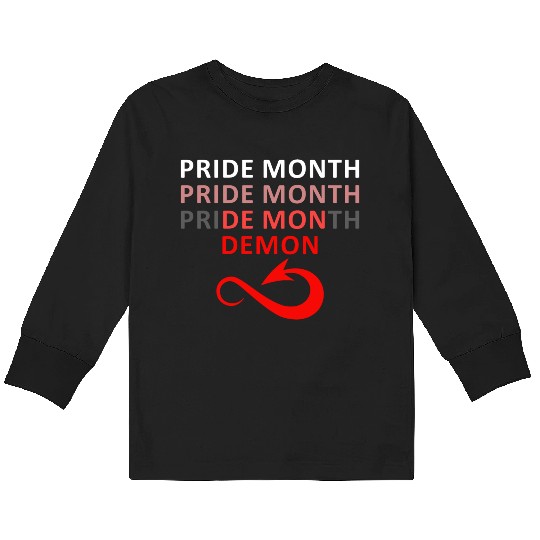 Pride Month Pride Month Pride Month Demon LGBT Kids Long Sleeve T Shirts