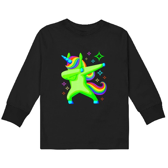 Glow Party Unicorn Squad Neon Lights Party Lover Kids Long Sleeve T Shirts