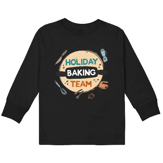 Holiday Baking Team Kids Long Sleeve T Shirts