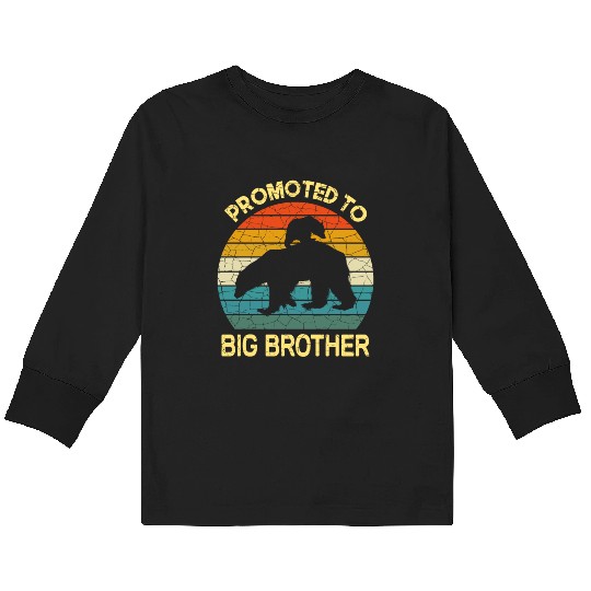Promoted to big brother Bear Gift, baby birthday Kids Long Sleeve T Shirts