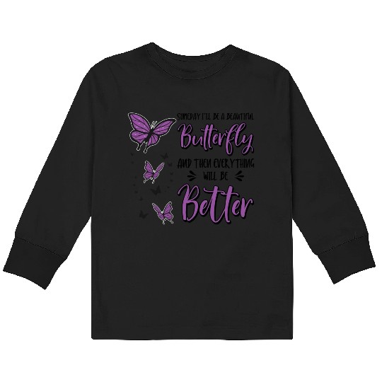 Celestial Butterfly Mystical Butterfly Lover Kids Long Sleeve T Shirts