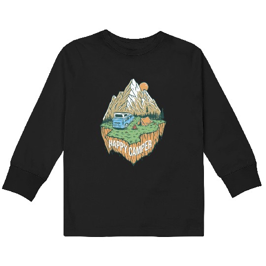 Happy Camper Explore The Nature Kids Long Sleeve T Shirts