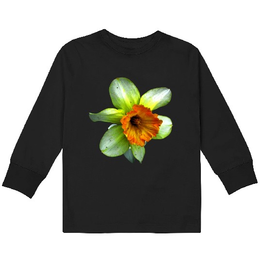 Blooming spring daffodil Kids Long Sleeve T Shirts