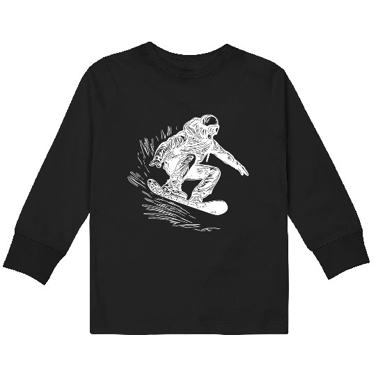 Snowboarding Jump Style Crass Snowboard Move Kids Long Sleeve T Shirts