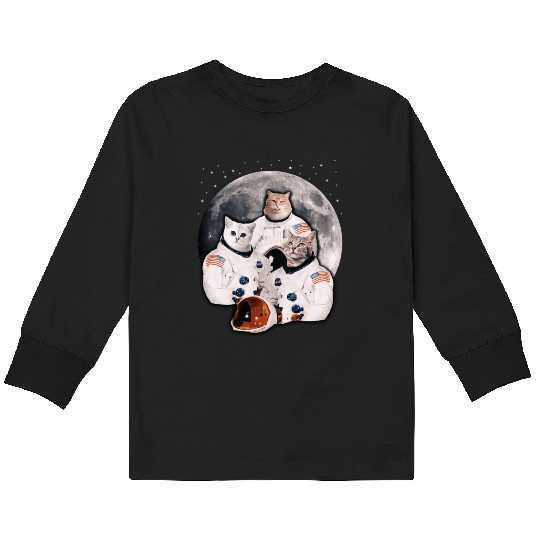 Catstronauts Funny Cat Lover Astronaut Galaxy Men Kids Long Sleeve T Shirts
