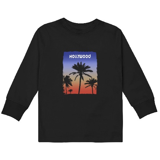 Hollywood California Sunset Vacation Souvenir Kids Long Sleeve T Shirts