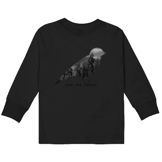Bird Save the forest Kids Long Sleeve T Shirts