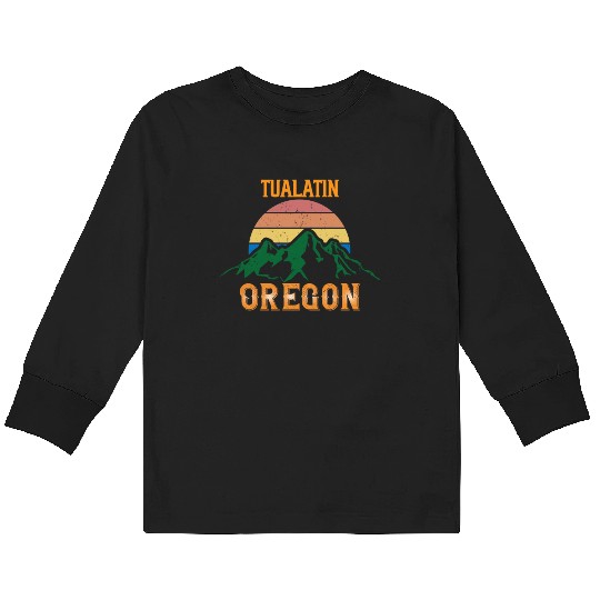 Tualatin Oregon Mountain Hiking Souvenir Kids Long Sleeve T Shirts