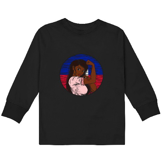Patriotic Haitian Flag Haiti Proud Haitian Kids Long Sleeve T Shirts