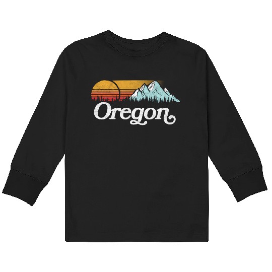 Oregon Mountains Sun Kids Long Sleeve T Shirts