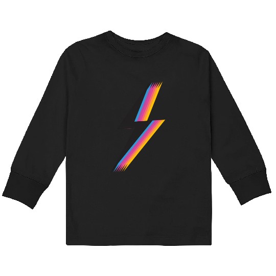 Lightning Bolt With Colorful Kids Long Sleeve T Shirts